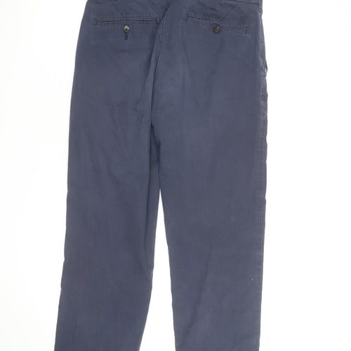 Marks and Spencer Men's Blue Regular Fit Chino Trousers 32W 29L