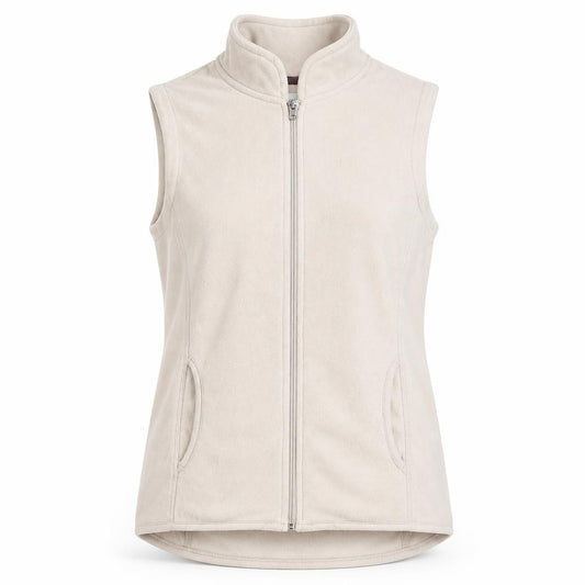 Store Twenty One Beige Fleece Sleeveless Full Zip Womens Jacket Size 14