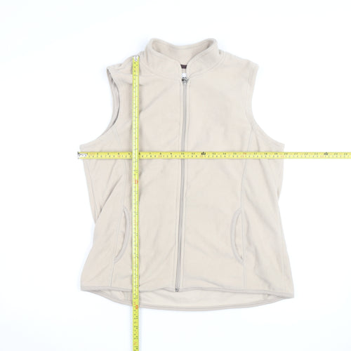 Store Twenty One Beige Fleece Sleeveless Full Zip Womens Jacket Size 14