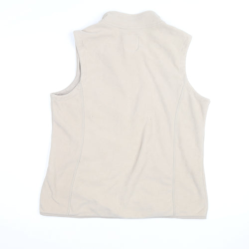 Store Twenty One Beige Fleece Sleeveless Full Zip Womens Jacket Size 14