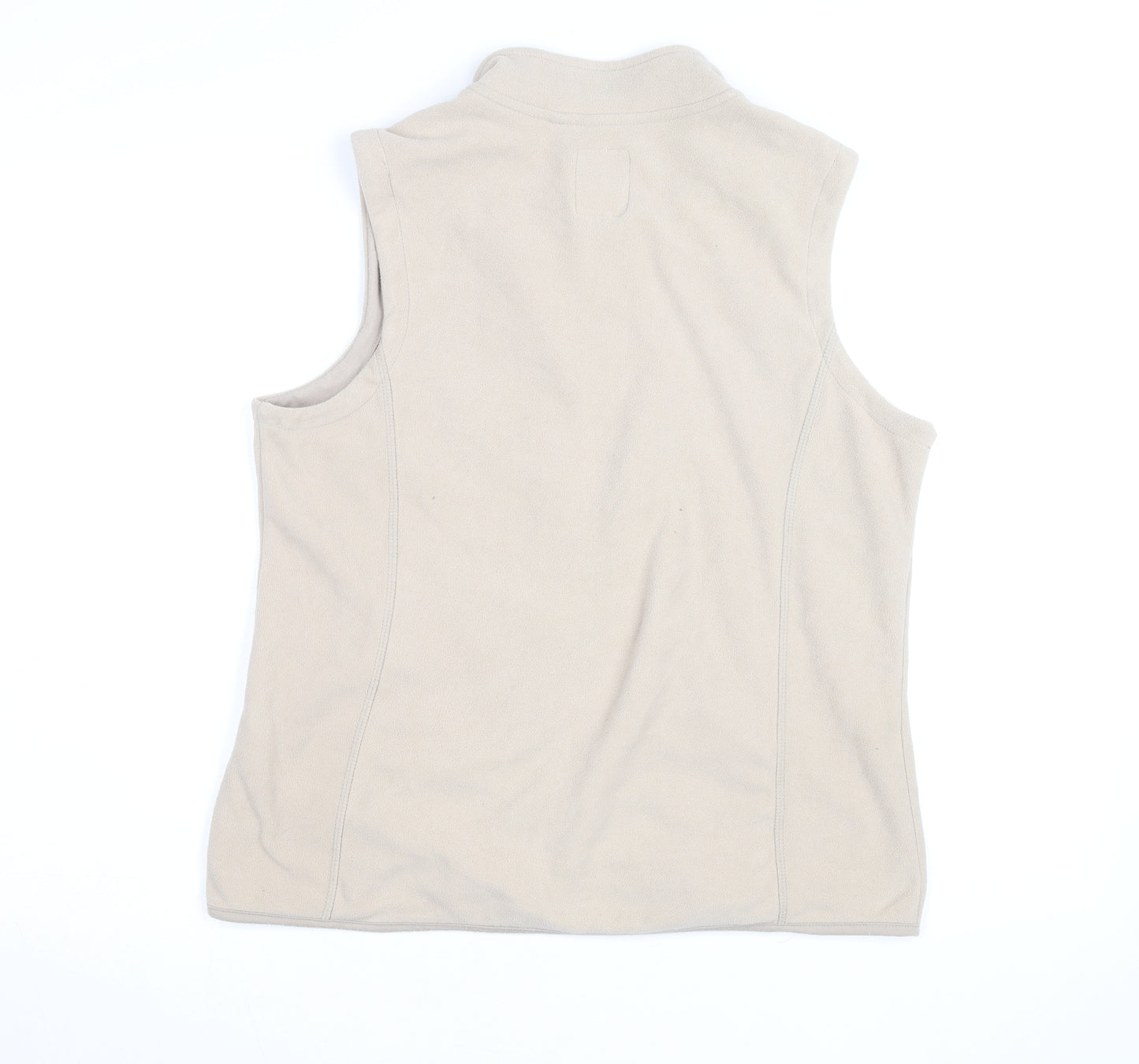 Store Twenty One Beige Fleece Sleeveless Full Zip Womens Jacket Size 14