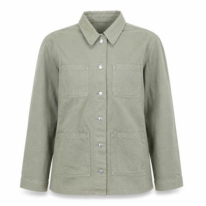 F&F Women’s Green Military Jacket Size 14 Cotton Mid-Length