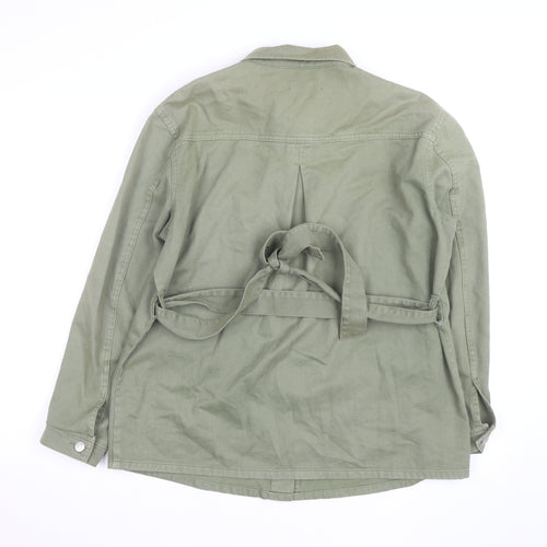 F&F Women’s Green Military Jacket Size 14 Cotton Mid-Length