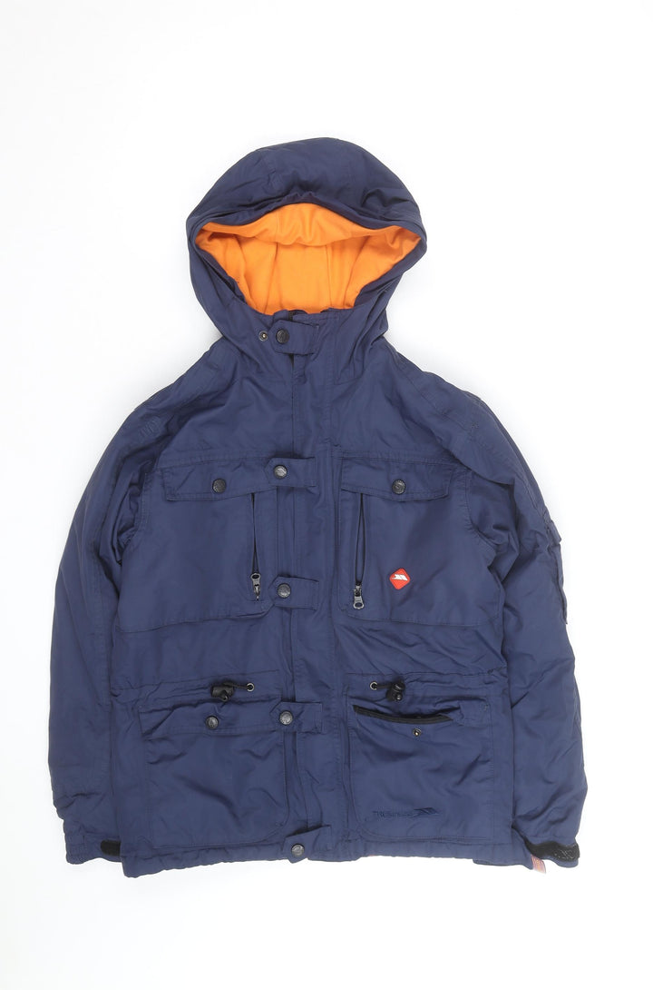 Trespass Boys Blue Hooded Waterproof Parka Coat 11-12 Years