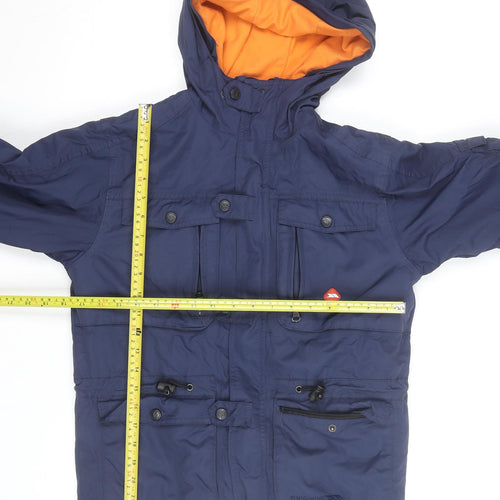 Trespass Boys Blue Hooded Waterproof Parka Coat 11-12 Years