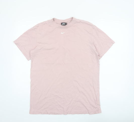 Nike Men's Pink Cotton Crew Neck Short Sleeve T-Shirt Size S