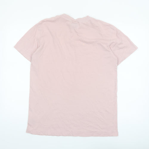 Nike Men's Pink Cotton Crew Neck Short Sleeve T-Shirt Size S