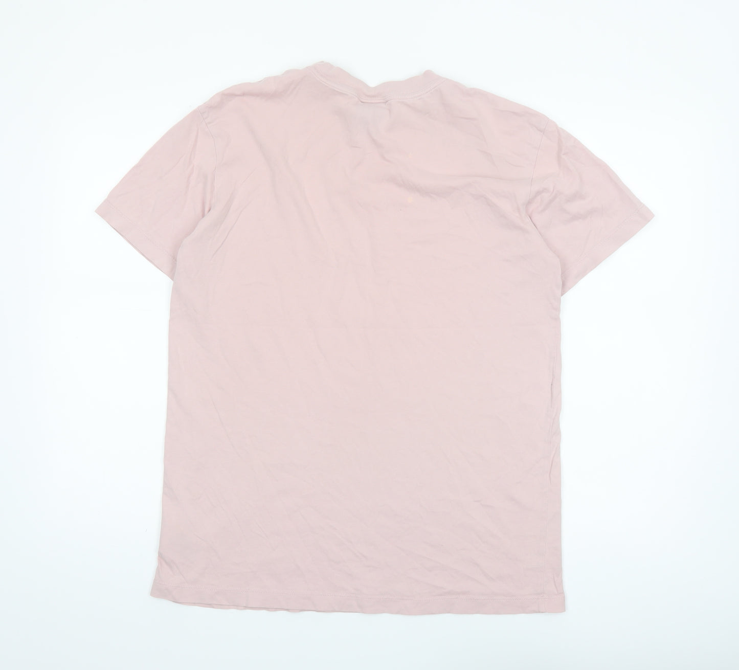 Nike Men's Pink Cotton Crew Neck Short Sleeve T-Shirt Size S