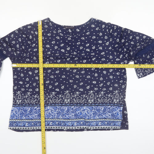 Marks and Spencer Womens Blue Floral Tunic Blouse Size 14