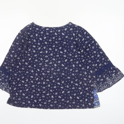 Marks and Spencer Womens Blue Floral Tunic Blouse Size 14