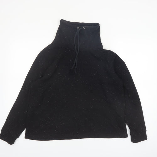 Marks and Spencer Womens Black Size 16 Funnel Neck Pullover Hoodie