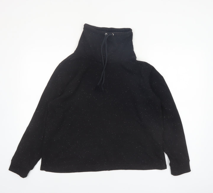 Marks and Spencer Womens Black Size 16 Funnel Neck Pullover Hoodie