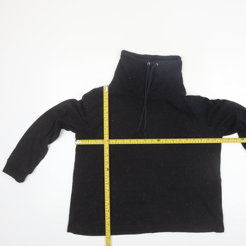 Marks and Spencer Womens Black Size 16 Funnel Neck Pullover Hoodie