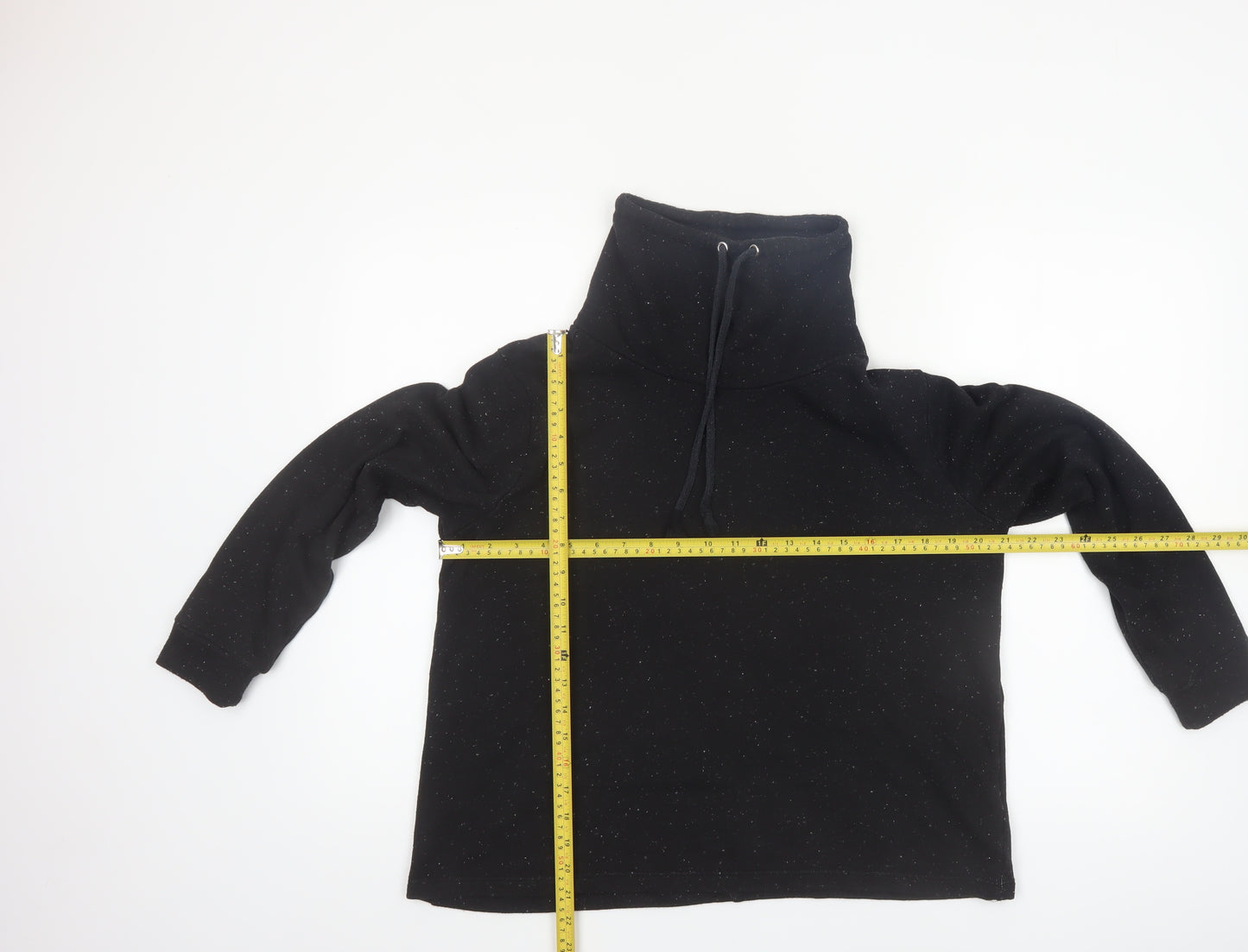 Marks and Spencer Womens Black Size 16 Funnel Neck Pullover Hoodie