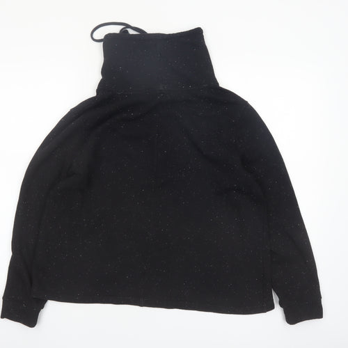 Marks and Spencer Womens Black Size 16 Funnel Neck Pullover Hoodie