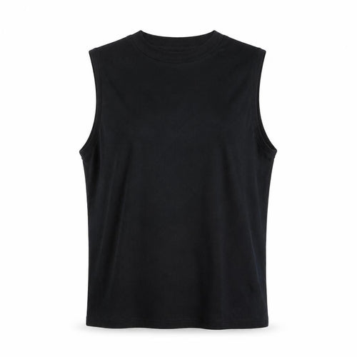 Vero Moda Women's Black Sleeveless Mock Neck Ribbed Tank Top XL