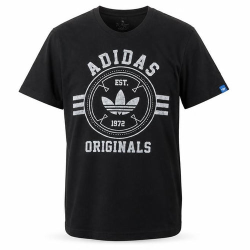 Adidas Originals Men's Black Large Graphic Print Sports T-Shirt