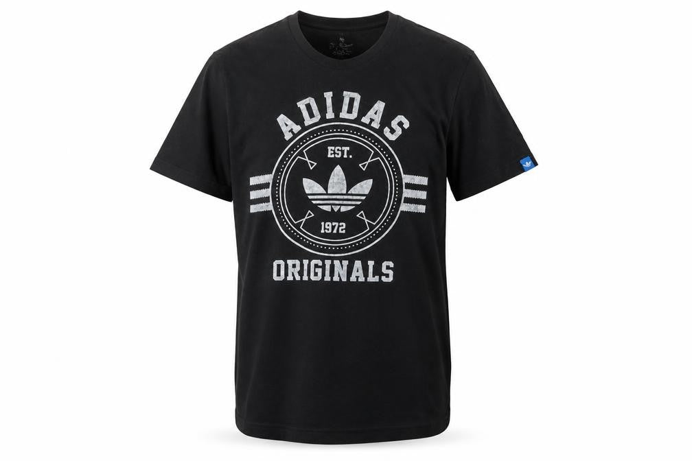 Adidas Originals Men's Black Large Graphic Print Sports T-Shirt