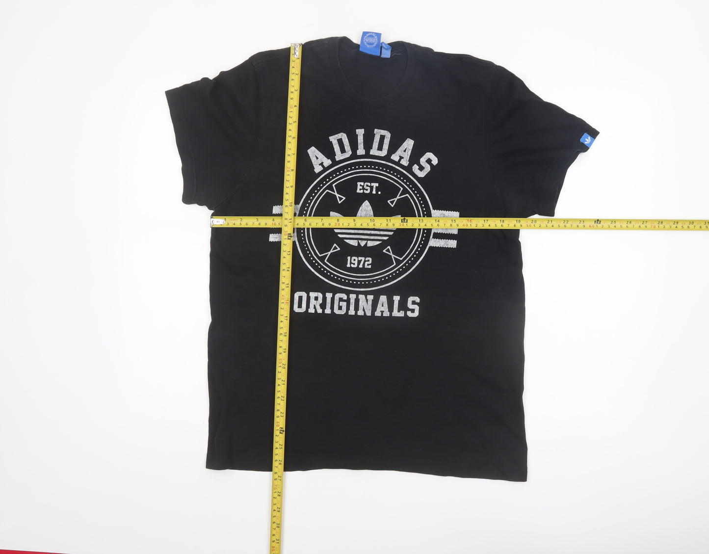 Adidas Originals Men's Black Large Graphic Print Sports T-Shirt