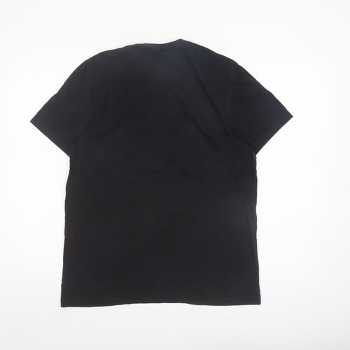 Adidas Originals Men's Black Large Graphic Print Sports T-Shirt