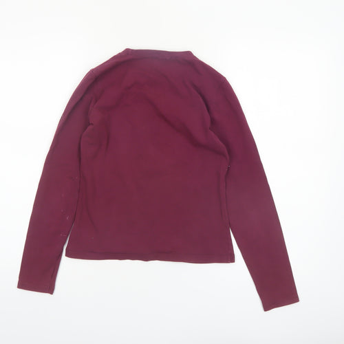 GAP Women’s Red Floral Stretch Long Sleeve Cotton T-Shirt XS