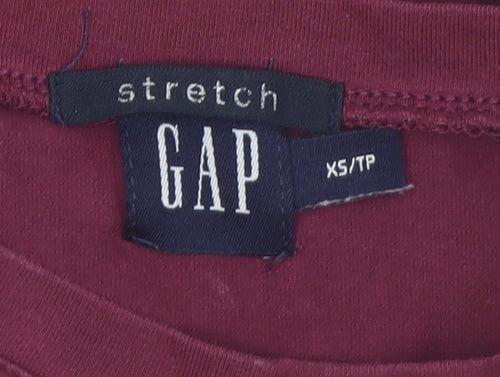 GAP Women’s Red Floral Stretch Long Sleeve Cotton T-Shirt XS