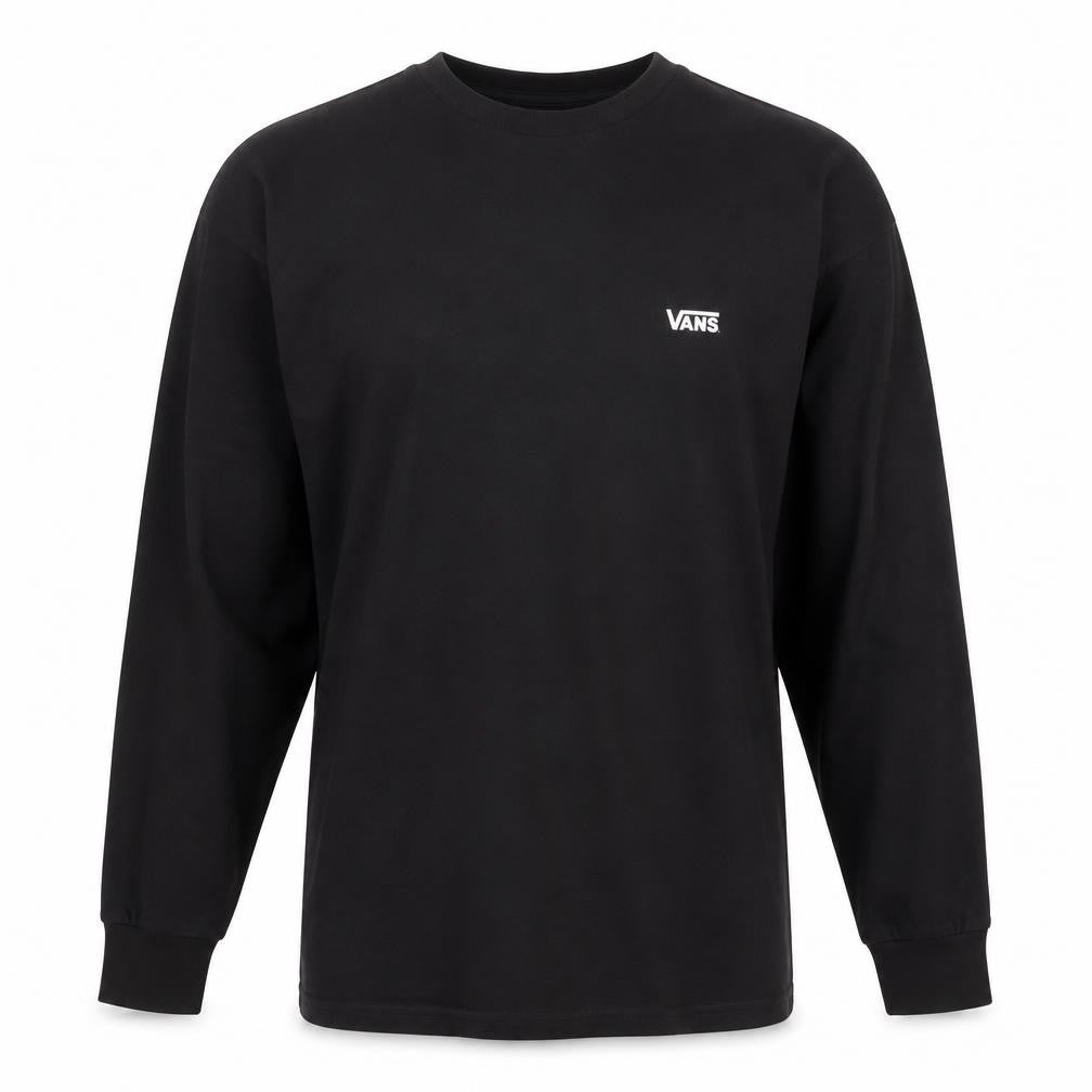 Front view of Vans Men’s Black Classic Fit Long Sleeve Cotton Top M