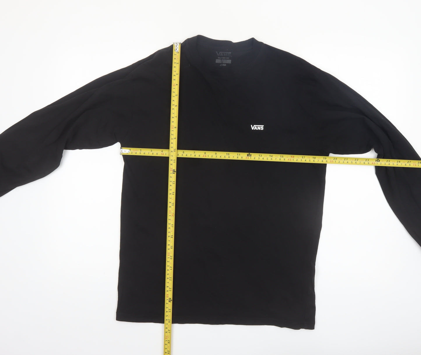 Vans Men’s Black Classic Fit Long Sleeve Cotton Top M