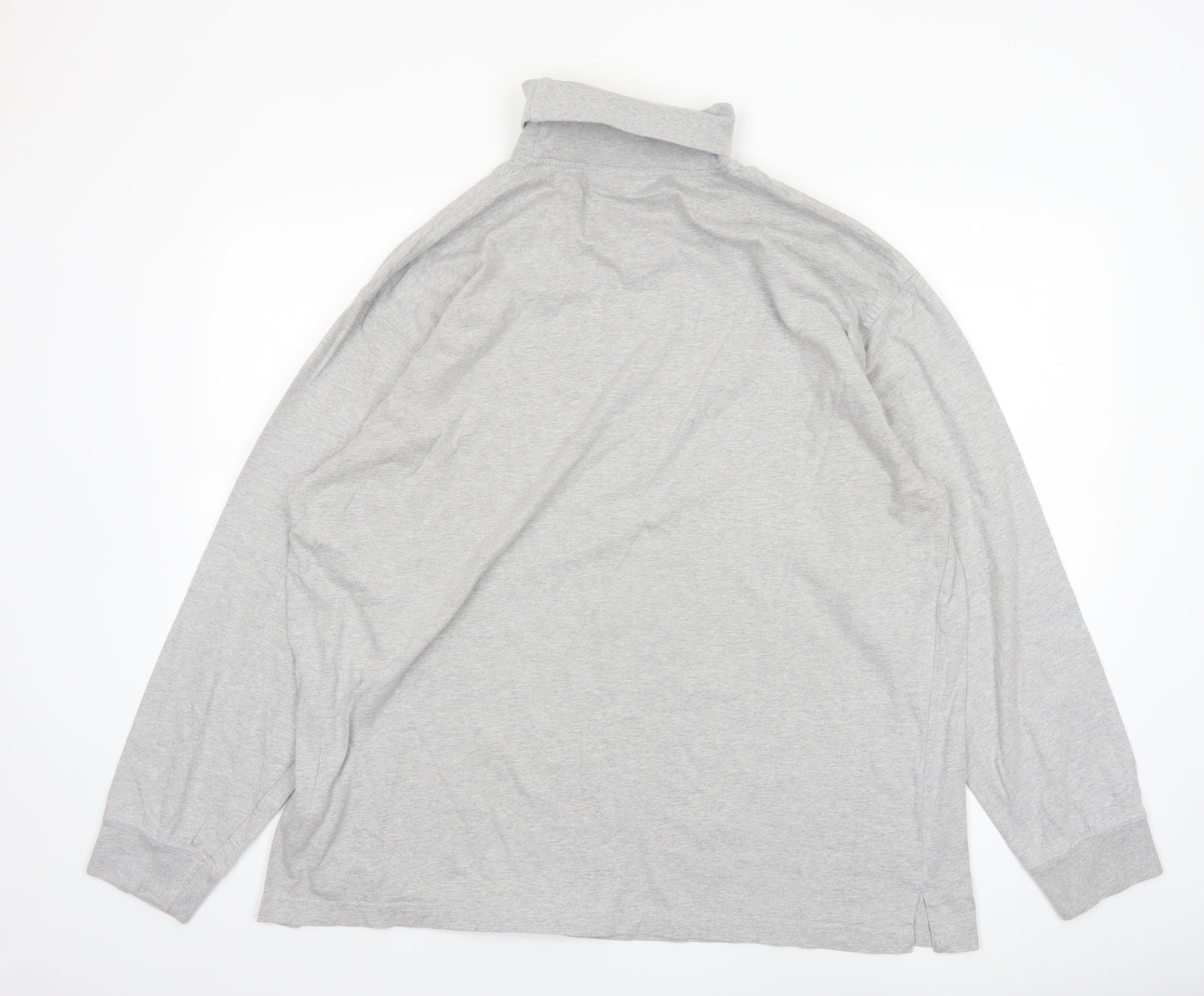 Glenmuir Men's Grey XL Long Sleeve Roll Neck Cotton T-Shirt