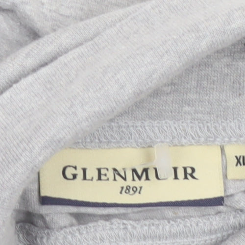Glenmuir Men's Grey XL Long Sleeve Roll Neck Cotton T-Shirt