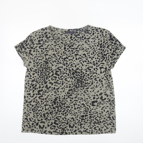 Marks and Spencer Women's Green Animal Print Jersey T-Shirt Size 12