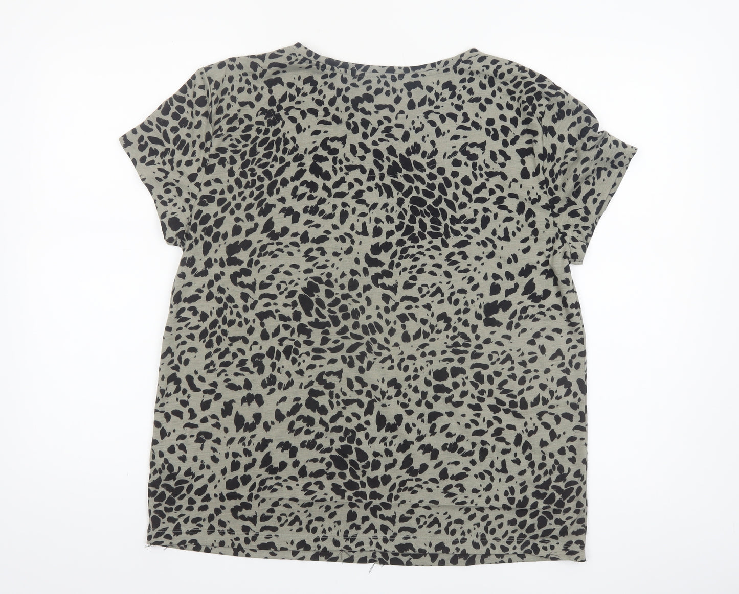 Marks and Spencer Women's Green Animal Print Jersey T-Shirt Size 12
