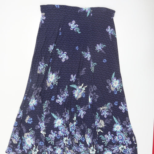 Marks and Spencer Women Blue Floral A-Line Skirt Size 16