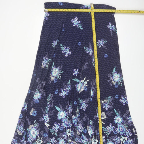 Marks and Spencer Women Blue Floral A-Line Skirt Size 16