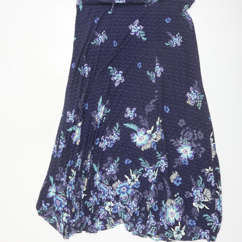 Marks and Spencer Women Blue Floral A-Line Skirt Size 16