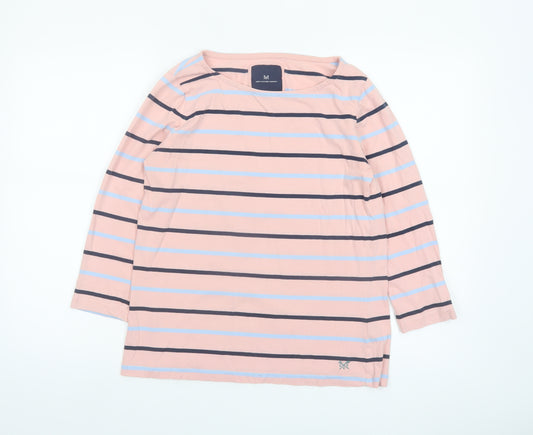 Crew Clothing Company Women's Pink Striped Cotton Long Sleeve Top Size 14