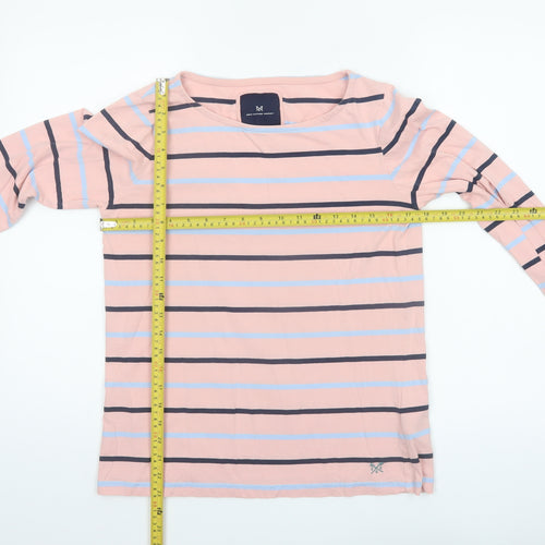 Crew Clothing Company Women's Pink Striped Cotton Long Sleeve Top Size 14