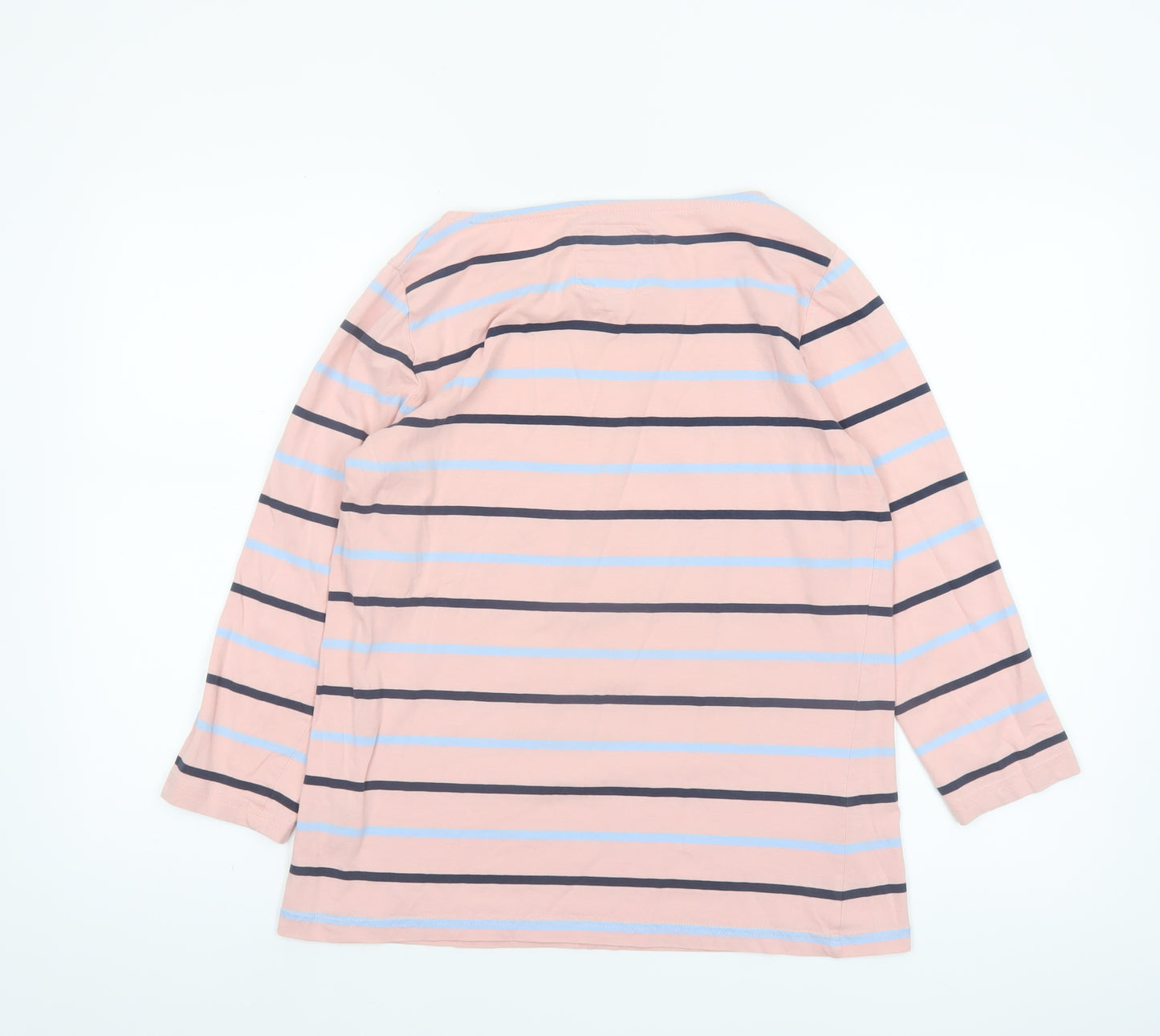 Crew Clothing Company Women's Pink Striped Cotton Long Sleeve Top Size 14