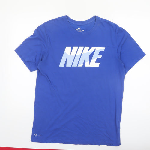 Nike Men's Blue Dri-FIT Graphic Logo T-Shirt M