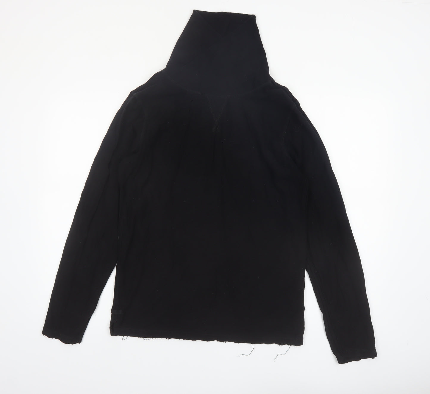 WROGN Men's Black Slim Fit High Neck Cotton Long Sleeve Top - M