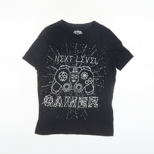 F&F Boys Black 8-9 Years Next Level Gamer Graphic Cotton T-Shirt