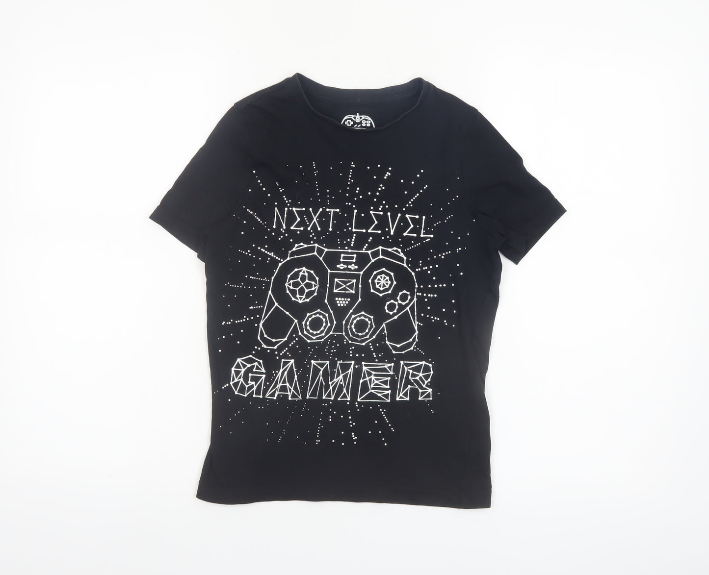 F&F Boys Black 8-9 Years Next Level Gamer Graphic Cotton T-Shirt