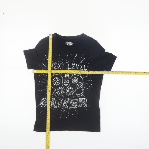 F&F Boys Black 8-9 Years Next Level Gamer Graphic Cotton T-Shirt