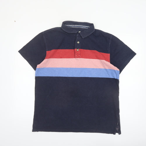 Fat Face Mens Multicoloured Stripe Cotton Polo Shirt L