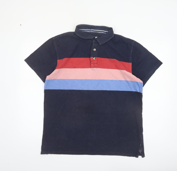 Fat Face Mens Multicoloured Stripe Cotton Polo Shirt L