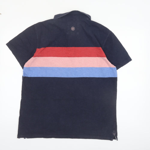 Fat Face Mens Multicoloured Stripe Cotton Polo Shirt L
