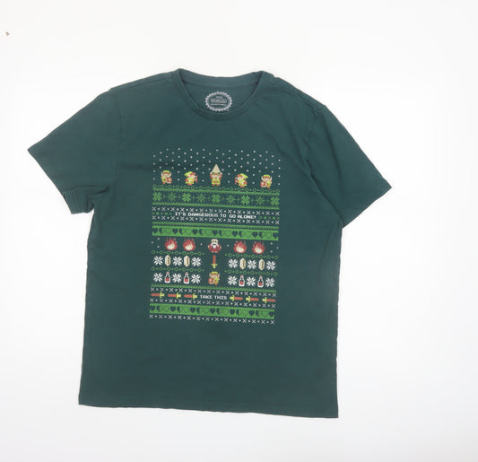 Nintendo Men Green Graphic Print The Legend of Zelda T-Shirt Size M