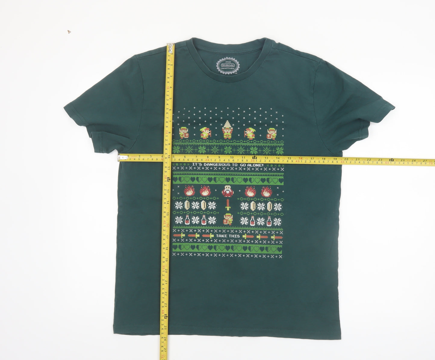 Nintendo Men Green Graphic Print The Legend of Zelda T-Shirt Size M