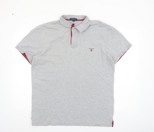 GANT Men’s Grey XL Cotton Elastane Polo Shirt