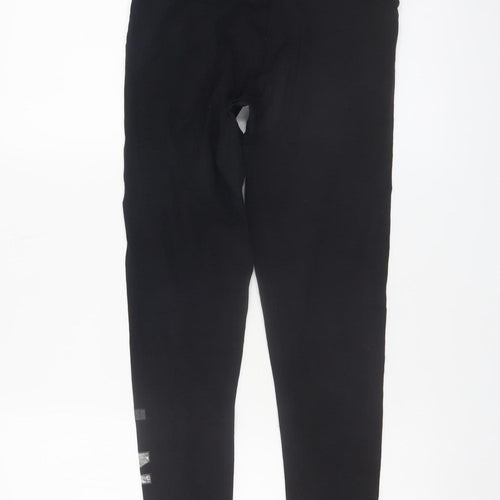 DKNY Womens Black Sports Logo Leggings Size S Stretch Cotton